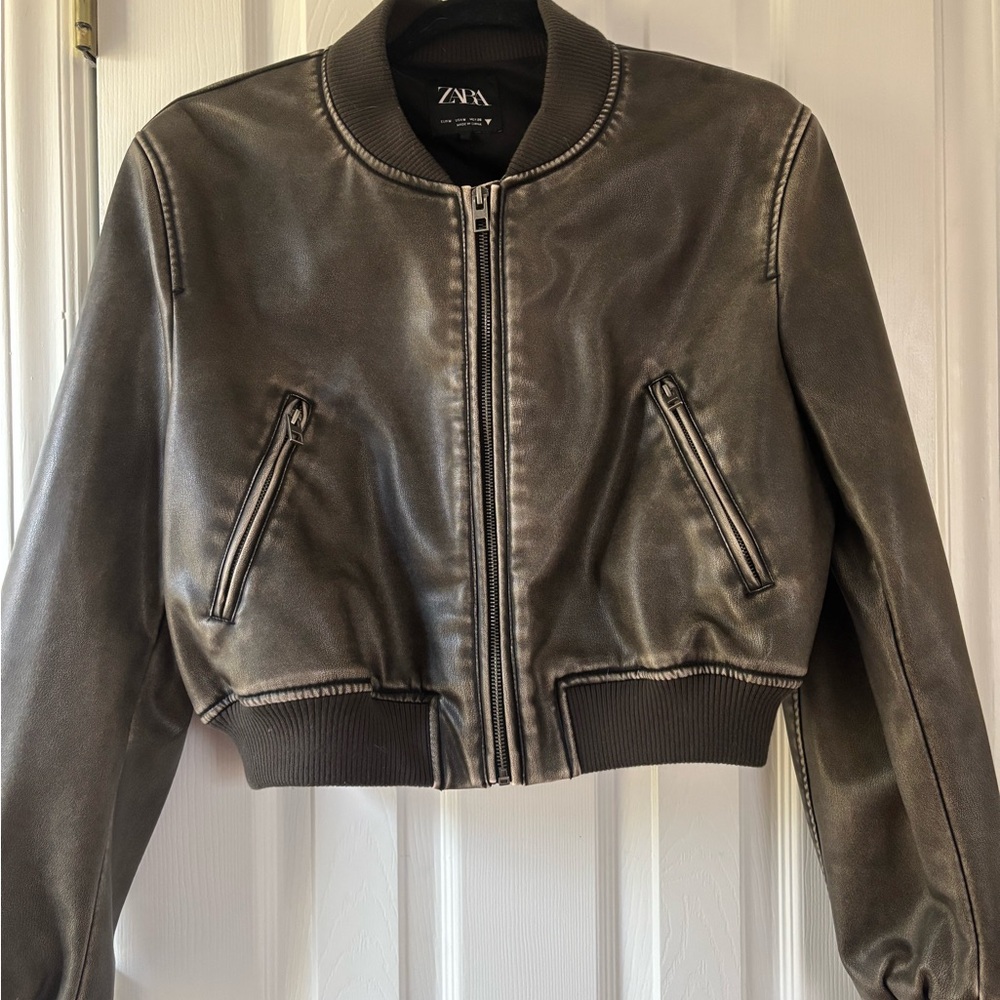 Zara Women's Brown/Bronze Leather Jacket